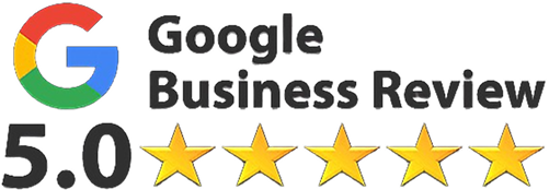 Google Business Review 5.0 stars rating.