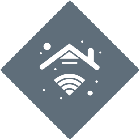 Smart home with Wi-Fi symbol icon.